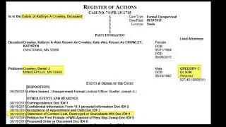 David Crowley Questions - The Missing Will of Kate Crowley