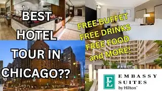 Экскурсия по отелю Embassy Suites — прогулка по отелю Chicago River — River North Chicago, Иллинойс