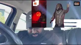 Burna boy fan gives him money on stage 