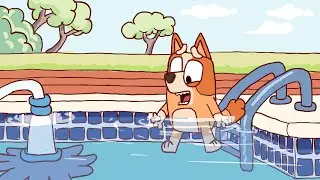 Bingo Heeler was shocked and surprised in the Pool | Drawing Bluey