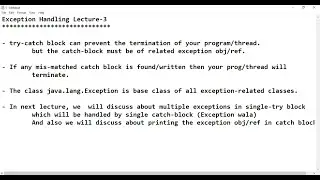 Exception Handling : Part-3