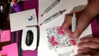 Coloring Book Style Stamping Butterfly Card