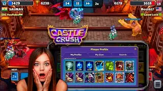 Castle Crush | Global Top Champion League Rank Trophies Pushing 6200 To 6400 | Max Level Deck!