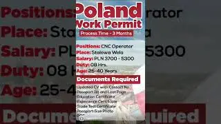CNC operator job in poland #polandworkpermitvisa