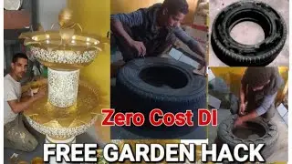 DIY Luxury Fountain from Old Tractor Tire! ⛲ Zero Cost Garden Project