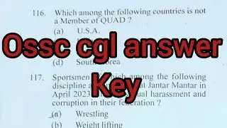 Ossc Cgl Current Affairs Answer key | Ossc cgl answer key 2023