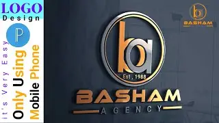 BA logo design on your mobile phone Pixellab Tutorial How to make logo