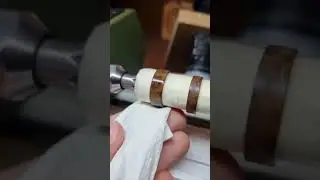 Applying finish to a burr walnut wooden ring