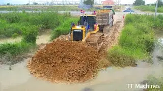 Wonderful Project Building New Foundation Village Road Use Operating Of Shantui Dozer & Heavy Trucks