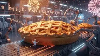Inside a New Year's apple pie factory | Clean Mega Bakery ASMR (AI-generated)