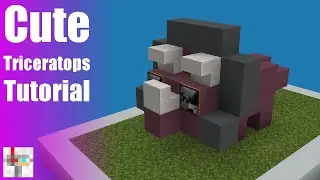 CUTEST MINECRAFT STATUES #20 | Triceratops Tutorial