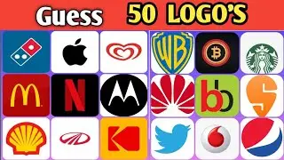 Guess 50 LOGO'S in 5 seconds||Logo Quiz||50 Famous logos