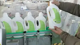 Big plastic flat bottle front and back labeling machine irregular label two sides