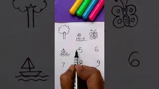 EASY DRAWING ✏️ 1 to 9 #shorts #art #youtubeshorts #funny