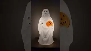 Empire Ghost Holding Skull and Pumpkin Blow Mold 👻 🎃 💀