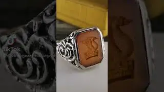 Antique German Signet Ring, Swan on Crown, Silver Signet Ring