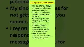 Apology For the Late Response #english #shorts