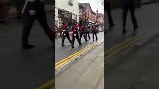 Colour party marching through the streets