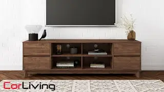 Wood Grain TV Stand with Drawers - HOLLYWOOD COLLECTION | CorLiving