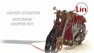 Pop Up 3D Karte zum Geburtstag - 3D Klappkarte Motorrad Chopper