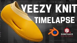 Adidas Yeezy Knit Runner -  Sneakers Modeling timelapse | Blender | Substance painter