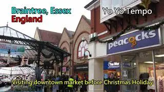 Visiting downtown market before Christmas Holiday - Braintree, Essex in England