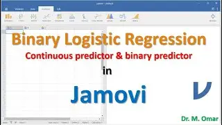 Binary logistic regression with two predictors one continuous and one binary  in JAMOVI