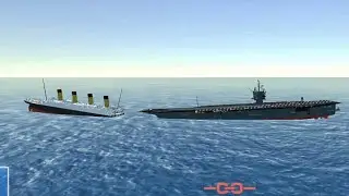 BIG SHIP VS HUGE SHIP = sinking both!!!!!! 