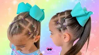 PEINADO FÁCIL CON LIGAS Y COLA DE CABALLO 💖🌈✨ PEINADOS PARA NIÑAS RÁPIDOS Y BONITOS / KrisiArt