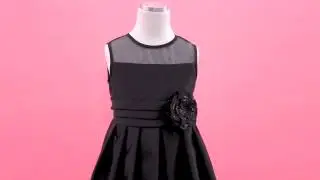 Simply Satin Knee Length Flower Girl Dress by Kid Collection (Black)