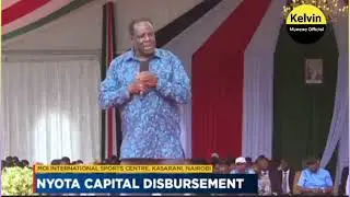 Wycliffe Oparanya address during the NYOTA capital disbursement at Kasarani stadium 