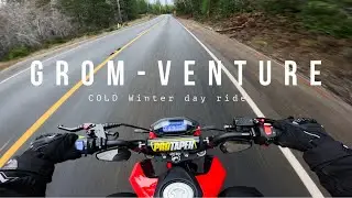 Grom-Venture | COLD Winter day ride | Long Ride ASMR