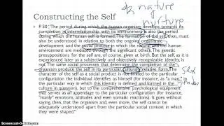 Social Construction of Reality, Screencast #2: Constructing Self