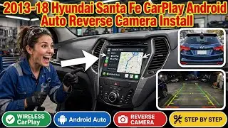 Установка камеры заднего вида в Hyundai Santa Fe 2013-2018 годов выпуска (Carplay Android Auto).