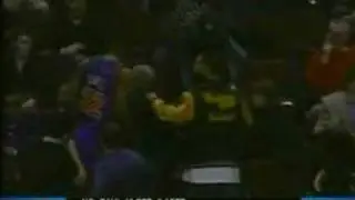 Antonio Davis Jumping Into Stands