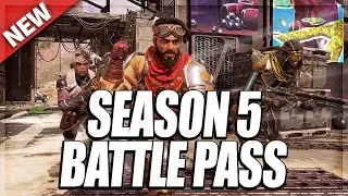 *NEW* SEASON 5 APEX LEGENDS BATTLE PASS SKINS AND REWARDS!!!
