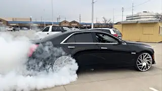 Cadillac CTS-V On 24s Does BURN OUT! [4K]