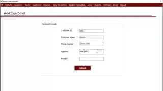 Adding Customer Details in Optical Store Manager Software English