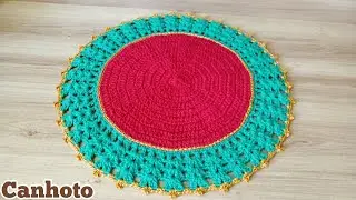 Sousplat//toalhinha de croch&ecirc;(modelo8)Canhoto#chrisbarbosacroch&ecirc;#crochet 