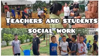 Teachers and students Working together on a Saturday social work project || Champa Reang Official 