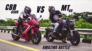 Honda CBR 650R VS Yamaha MT 09 Most Drag Race @AyushVerma @KSCVlogs @riderchintuop6604