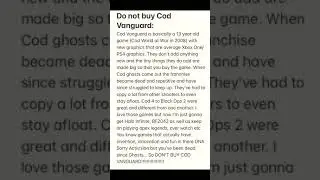 DON&rsquo;T BUY COD VANGUARD!!!