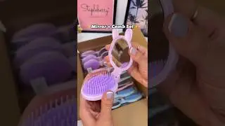2 in 1 Comb + Mirror 🌷✨🥰🎀 #comb #mirror #kawaii #travel #travelfriends #cute #mini #kawaii