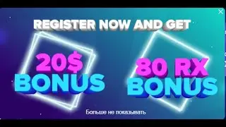 Registration bonus:20 USDCrypto bonus:80 RX coin     Ronex io Mobile app