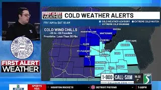 First Alert Weather Update: Wind Chills drop across mid-Michigan for Friday and Saturday