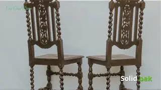 Pair of Victorian Carved Oak Dining Chairs