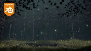 Fantasy Firefly Forest - Blender(Time-lapse)