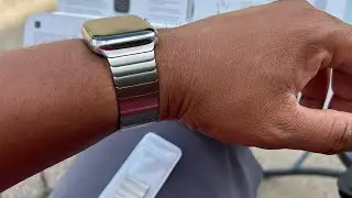OEM Apple Watch 42mm stainless steel link bracelet & 45mm Black Unity braided solo loop unboxing.⌚️