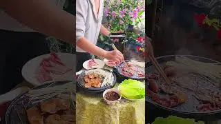 BBQ with electric baking pan 2 sides #shorts #smartworking
