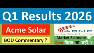 ACME SOLAR Q1 results 2026 | ACME SOLAR results today | ACME SOLAR Share News | ACME SOLAR Share